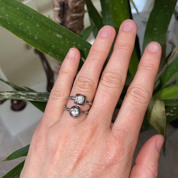 Coach dual Silver rings size 7 - Picture 2 of 3